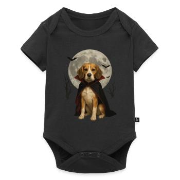 Beagle - Baby Premium Kurzarmbody - Schwarz - Vorne