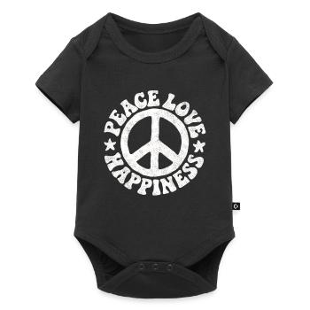 Peace Sign Peace Symbol Hippie Gift - Baby Premium short-sleeve bodysuit - black - Front