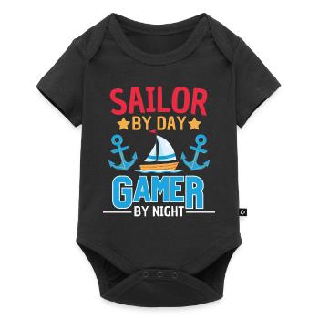 Sailing meets gaming design - Baby Premium short-sleeve bodysuit - black - Front