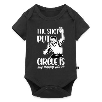 Shot Put Circle My Happy Place Design - Baby Premium Kurzarmbody - Schwarz - Vorne