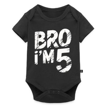 Bro, ich bin 5 – Coole Geburtstags-Design - Baby Premium Kurzarmbody - Schwarz - Vorne