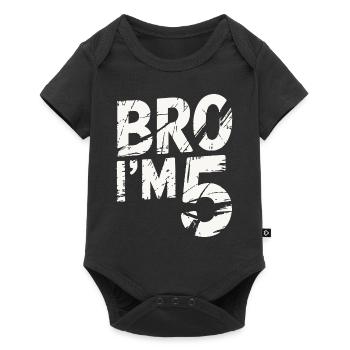 Bro, ich bin 5 – Coole Geburtstags-Design - Baby Premium Kurzarmbody - Schwarz - Vorne