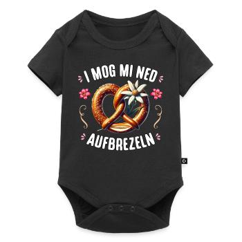 Trachtenshirt Damen Trachten T-Shirt Dirndl Ersatz - Baby Premium Kurzarmbody - Schwarz - Vorne