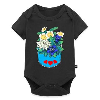 Alps Flowers Austria Tyrol Switzerland Flower - Baby Premium short-sleeve bodysuit - black - Front