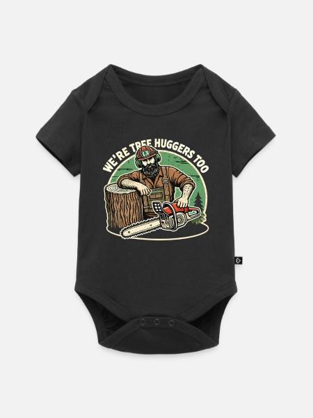 Wir sind auch Baumliebhaber - Baby Premium Kurzarmbody - Schwarz