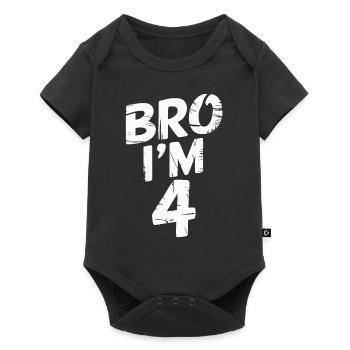 Bro, ich bin 4 – Coole Geburtstags-Design - Baby Premium Kurzarmbody - Schwarz - Vorne
