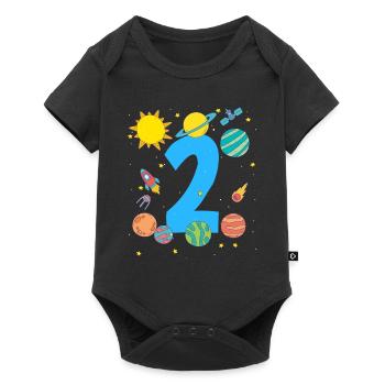 Aventure spatiale numéro deux planètes - Body à manches courtes Premium Bébé - noir - Devant