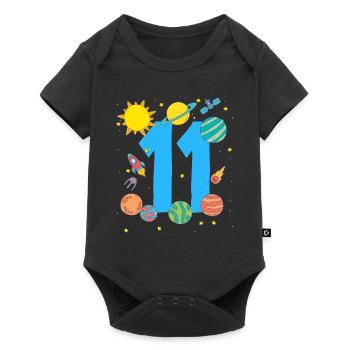 Space adventure for 11-year-old explorers - Baby Premium short-sleeve bodysuit - black - Front