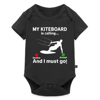 Ma planche de kitesurf m’appelle... Et je dois partir... - Body à manches courtes Premium Bébé - noir - Devant