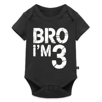 Frère, j’ai 3 ans – Design d’anniversaire cool - Body à manches courtes Premium Bébé - noir - Devant