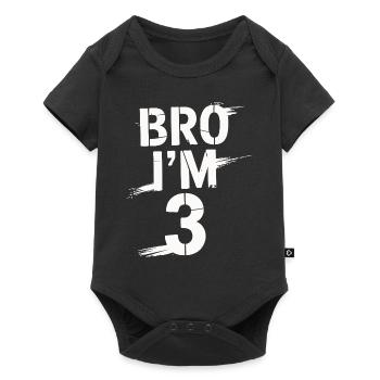 Frère, j’ai 3 ans – Design d’anniversaire cool - Body à manches courtes Premium Bébé - noir - Devant