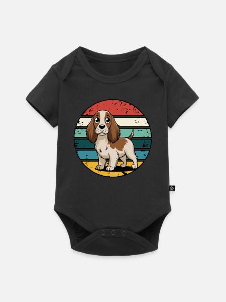 Retro Cocker Spaniel Vintage Dog Lover Gifts - Baby Premium Kurzarmbody - Schwarz