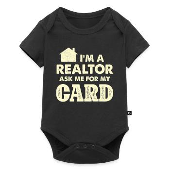 I'm a realtor Ask me for my card - Baby Premium short-sleeve bodysuit - black - Front