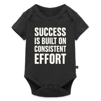 Success comes from consistent effort - - Baby Premium short-sleeve bodysuit - black - Front
