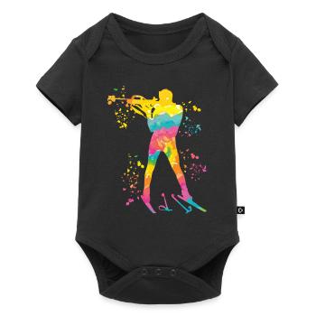 Biathlète Biathlon combiné nordique - Body à manches courtes Premium Bébé - noir - Devant