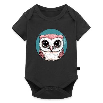 Hibou aux grands yeux - Body à manches courtes Premium Bébé - noir - Devant