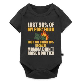 Perdu 90 % de mon portefeuille Drôles de traders boursiers - Body à manches courtes Premium Bébé - noir - Devant