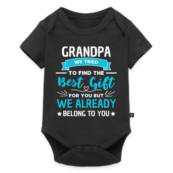 Beau grand-père disant grand-père design - Body à manches courtes Premium Bébé - noir - Devant