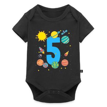 Cinq ans d’aventure spatiale - Body à manches courtes Premium Bébé - noir - Devant