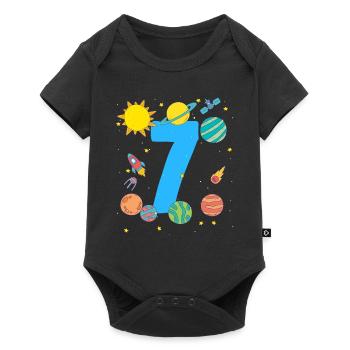 Galactic Adventure for the 7th Birthday - Baby Premium short-sleeve bodysuit - black - Front