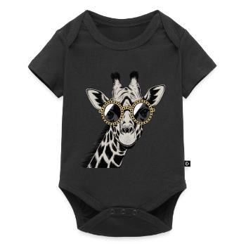 Cool Giraffe with Sunglasses – Stylish Tierlo - Baby Premium short-sleeve bodysuit - black - Front