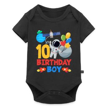 Astronaut Space 10 Birthday Boy - Baby Premium short-sleeve bodysuit - black - Front