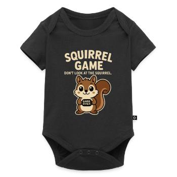 Eichhörnchen Lustiger Spruch game over - Baby Premium Kurzarmbody - Schwarz - Vorne