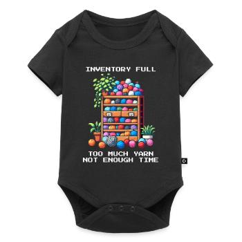 Inventory Full | Too much wool | Crochet - Baby Premium short-sleeve bodysuit - black - Front
