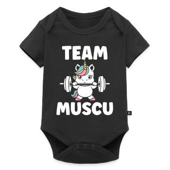 Humour musculation - Body à manches courtes Premium Bébé - noir - Devant