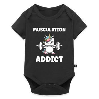 Humour musculation - Body à manches courtes Premium Bébé - noir - Devant