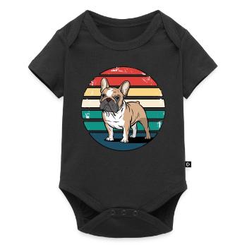 Rétro bouledogue français vintage amoureux des chiens cadeaux - Body à manches courtes Premium Bébé - noir - Devant