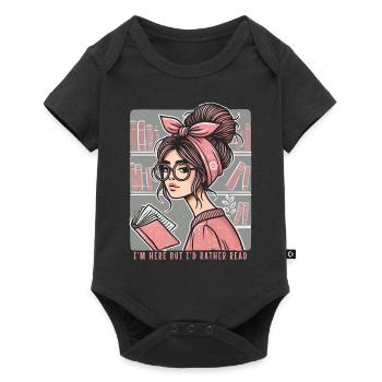 Retro Book Girl Motif for Frequent Readers with Style - Baby Premium short-sleeve bodysuit - black - Front