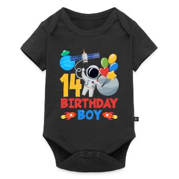 14 Birthday Boy Astronaut Space Adventure - Baby Premium short-sleeve bodysuit - black - Front