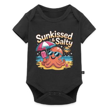 Strand, Sonne & Tentakel - Sunkissed & Salty - Baby Premium Kurzarmbody - Schwarz - Vorne