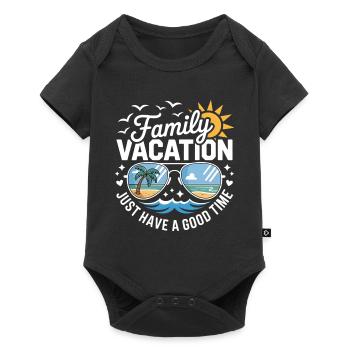 Drôle de dicton de vacances en famille - Body à manches courtes Premium Bébé - noir - Devant