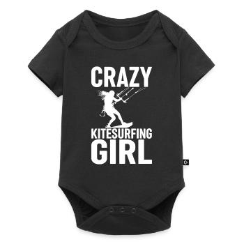 Crazy Kitesurfing girl - Kitesurfeuse - Body à manches courtes Premium Bébé - noir - Devant