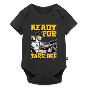 Flight Instructor Ready For Take Off Pilot School - Baby Premium short-sleeve bodysuit - black - Front