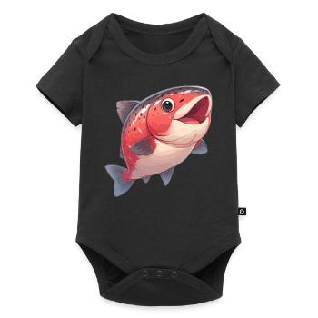 Lachse Lachs - Baby Premium Kurzarmbody - Schwarz - Vorne