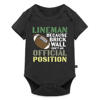 Lineman Football Wall Joke Design - Baby Premium short-sleeve bodysuit - black - Front