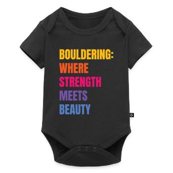 Bouldering Strength Meets Beauty Bouldering - Baby Premium short-sleeve bodysuit - black - Front