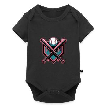 Baseball Batte de baseball - Body à manches courtes Premium Bébé - noir - Devant