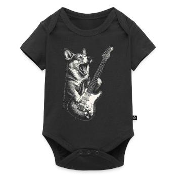 Cool Corgi Dog Lover Jouant De La Musique De La Guitare Electrique - Body à manches courtes Premium Bébé - noir - Devant