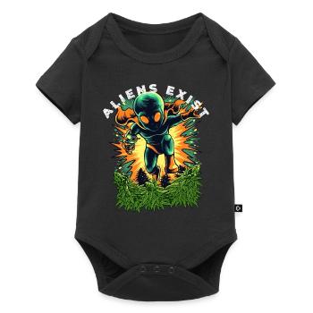 Aliens Exist Cosmic Glow - Baby Premium Kurzarmbody - Schwarz - Vorne