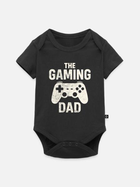 The Gaming Dad Retro Controller - Baby Premium Kurzarmbody - Schwarz