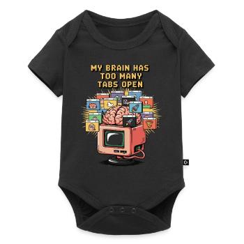 Zu viele Tabs – ADS Gehirn Cartoon Design - Baby Premium Kurzarmbody - Schwarz - Vorne