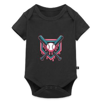 Baseball Batte de baseball - Body à manches courtes Premium Bébé - noir - Devant