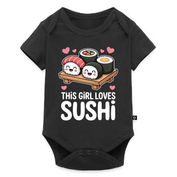 Sushi Japan Girl Funny Kawaii Sushi Gift - Baby Premium short-sleeve bodysuit - black - Front