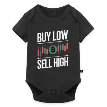 Buy Low – Sell High – Crypto Rule - Baby Premium short-sleeve bodysuit - black - Front