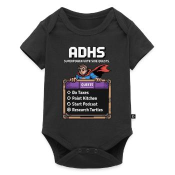ADHD Superpower – Side-Quest Hero Shirt - Baby Premium short-sleeve bodysuit - black - Front