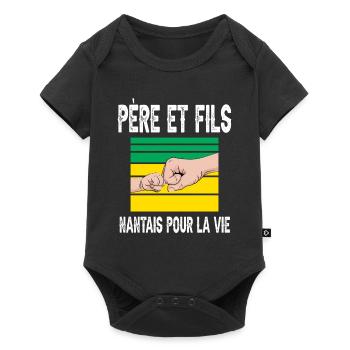 père et fils papa nantes nantais fête des pères - Body à manches courtes Premium Bébé - noir - Devant
